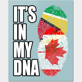 Guyanese And Canadian Mix Heritage DNA Flag Posters and Art